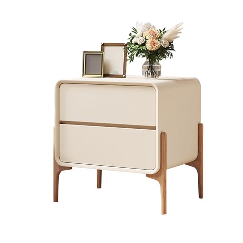 ZGHQHCDRH Nachttisch-Sets, Schlafzimmer, Kleiner Nachttisch, Moderne Nachttische, Aufbewahrungsschrank, Beistelltische mit Schubladen for Bauernhaus(Off White,45x40x50cm) von ZGHQHCDRH