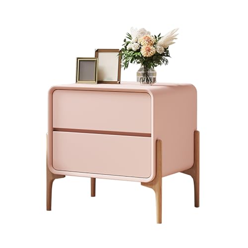 ZGHQHCDRH Nachttisch-Sets, Schlafzimmer, Kleiner Nachttisch, Moderne Nachttische, Aufbewahrungsschrank, Beistelltische mit Schubladen for Bauernhaus(Pink,30x40x50cm) von ZGHQHCDRH