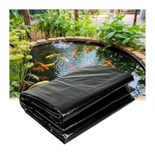 ZGHQHCDRH Polyethylen-Kunststoff, Schwarze, langlebige Fischteichfolien for Außenteiche, Garten-Poolmembran, wasserdichte Teichplane, Polyethylen-Kunststofffolie(4x12m(13.1x39.3ft)) von ZGHQHCDRH