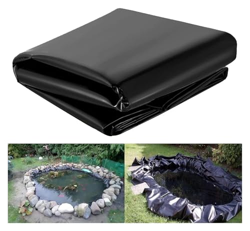 ZGHQHCDRH Polyethylen-Kunststoff, Schwarze, robuste Unterlage, Dichtungsfolie, Teichmembran, Garten-Fischteich-Plane for den Wassergarten(6x8m(19.7x26.2ft)) von ZGHQHCDRH