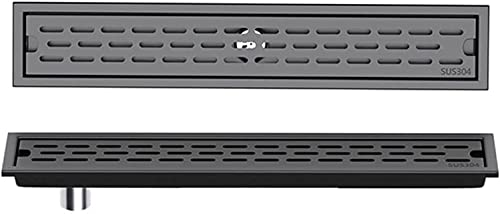 ZGHQHCDRH Rechteckiger Duschabfluss aus Edelstahl 304 mit abnehmbarem Gitterrost, Bodenabtropffläche mit Haarsieb und Keller(100cm/39'') von ZGHQHCDRH