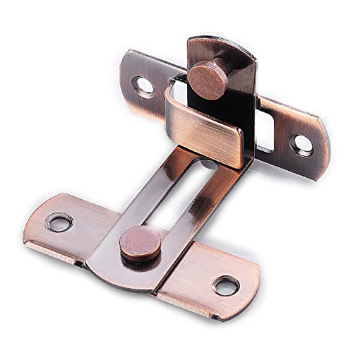 ZGHQHCDRH Riegel, Schwarzer 90°-Schieberiegel, Türriegel, Vintage-Türschnalle, Schieberiegel for Fenster, Schranktüren, Schlösser mit Hardware, 2er-Pack(Red Patina) von ZGHQHCDRH
