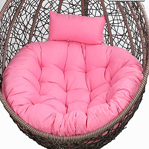 ZGHQHCDRH Schaukelkissen， Hängesessel Outdoor, Dickes rundes Sitzkissen for Schaukelstühle, großer waschbarer Hängesessel-Kissenbezug mit Kissen(Pink) von ZGHQHCDRH