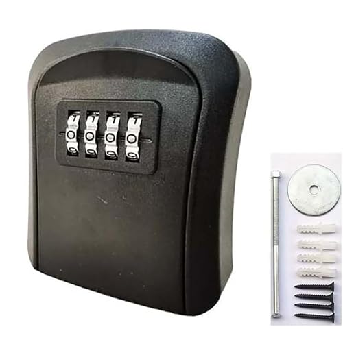 ZGHQHCDRH Schlüsselsicherung, Kombinationsschlüsselschrank, Schlüsselsafe zur Wandmontage, großer interner Stauraum for Haus- oder Büroschlüssel(Black) von ZGHQHCDRH