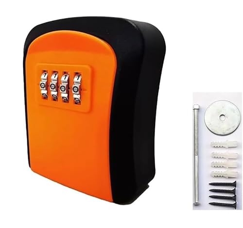 ZGHQHCDRH Schlüsselsicherung, Kombinationsschlüsselschrank, Schlüsselsafe zur Wandmontage, großer interner Stauraum for Haus- oder Büroschlüssel(Orange) von ZGHQHCDRH