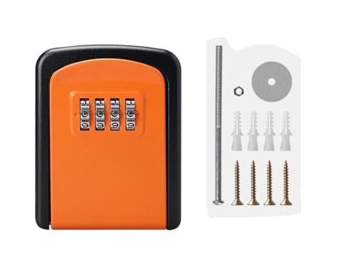 ZGHQHCDRH Schlüsselsicherung, Passwort-Schlüsselbox, wetterfeste Schlüsselsafe-Box, geeignet for Zuhause, Fabrik, Dekorationsunternehmen, Geschenk zur Schlüsselaufbewahrung auf der Baustelle(Orange) von ZGHQHCDRH