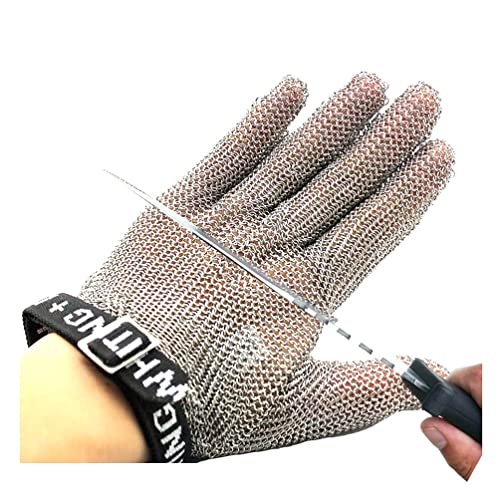 ZGHQHCDRH Schnittschutzhandschuhe, Schnittfeste Handschuhe aus Edelstahl, Sicherheitsarbeitshandschuhe for Koch, Metzger, Schneider, Zimmermann, Handwerker, Gärtner(1pcs/XS) von ZGHQHCDRH