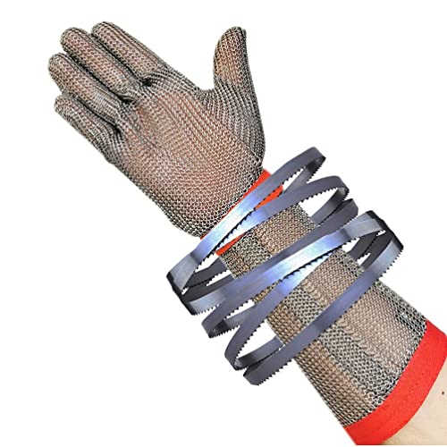 ZGHQHCDRH Schnittschutzhandschuhe, Schnittfeste Handschuhe mit verlängerten Armen, lebensmittelechte, sichere Arbeitshandschuhe for Köche und Metzger(Arm 19cm,1PCS/XXS) von ZGHQHCDRH
