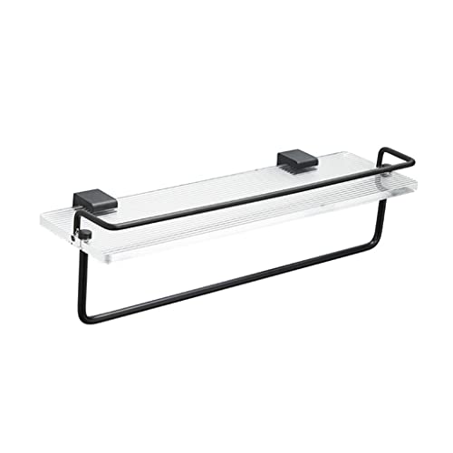 ZGHQHCDRH Schwebendes Badezimmer-Aufbewahrungsregal for Kosmetika, Shampoo, Handtücher und Küchengewürze(40Cm with Rail) von ZGHQHCDRH