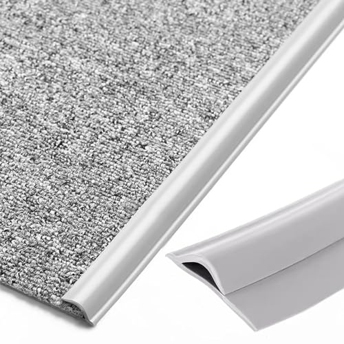 ZGHQHCDRH Selbstklebende Bodenübergangsleiste, 1–10 m Lange PVC-Kantenleiste for Wasserdichten Teppichschutz und sichere Dekoration(Light Gray,L3m) von ZGHQHCDRH