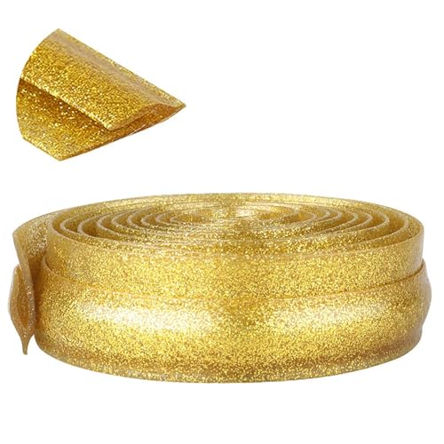 ZGHQHCDRH Selbstklebende Bodenübergangsleiste - Wasserdichter PVC-Kantenschutz, 1–20 m lang, 3,2 cm breit for eine sichere Heimdekoration(Gold,L1m) von ZGHQHCDRH