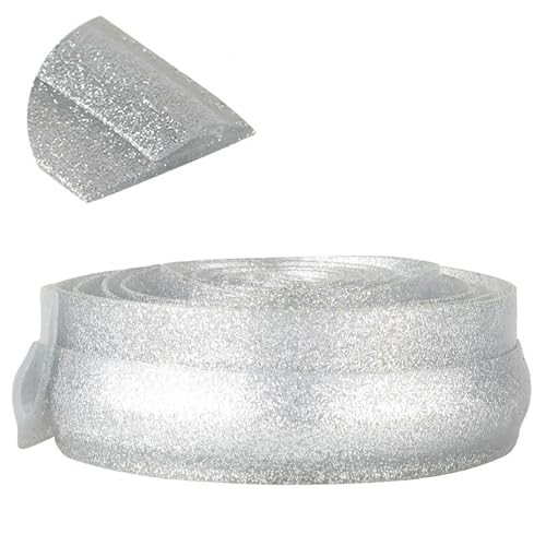 ZGHQHCDRH Selbstklebende Bodenübergangsleiste - Wasserdichter PVC-Kantenschutz, 1–20 m lang, 3,2 cm breit for eine sichere Heimdekoration(Silver,L4m) von ZGHQHCDRH