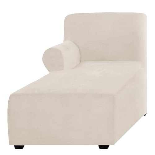 ZGHQHCDRH Stretch-Sofabezug aus Samt für Chaiselongue und Armlehnen mit elastischen Riemen, L-förmiger Couchschutz für Wohnzimmermöbel von ZGHQHCDRH