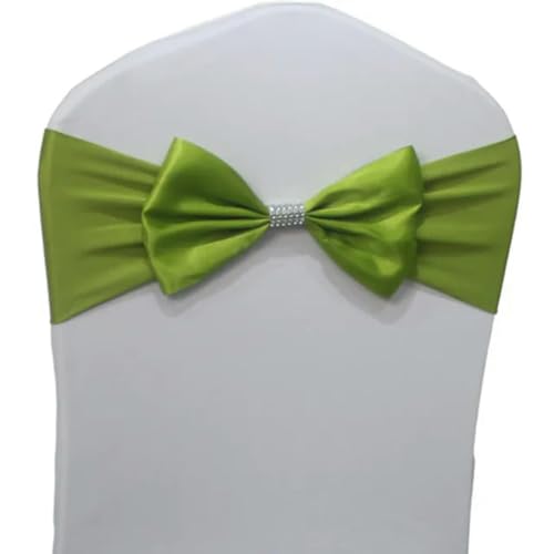 ZGHQHCDRH Stuhl-Schleifen, 10 Stück/50 Stück Hochzeit Satin Stuhl Schärpen elastische Stretch Schärpe Krawatte Hotel Geburtstag Party Dekoration Spandex Schleife(Grass Green,50pcs) von ZGHQHCDRH