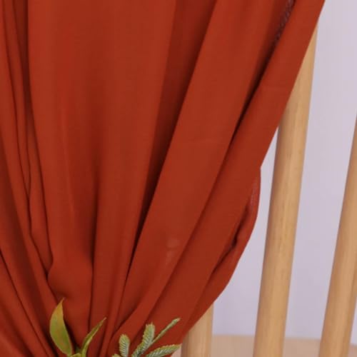 ZGHQHCDRH Stuhl-Schleifen, 10 Stück Chiffon-Stuhlschärpen, Hochzeits-Stuhlschärpen, Dekoration, 16 x 275 cm Länge, for Hochzeit, Gang, Bankett, Event, Party(Rust Red) von ZGHQHCDRH