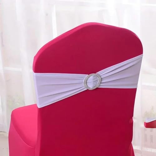 ZGHQHCDRH Stuhl-Schleifen, 10 Teile/los Hochzeit Dekoration Stuhl Schärpe Stretch Lycra Spandex Schärpen for Abendessen Geburtstag Party Abdeckungen Bankett Dekor(White) von ZGHQHCDRH