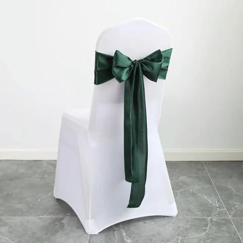 ZGHQHCDRH Stuhl-Schleifen, 10 Teile/los Satin Stuhl Schärpen Hochzeit Stuhl Bogen Knoten Band Krawatten DIY for Party Event Hotel Bankett Stuhl Dekorationen(Dark Green) von ZGHQHCDRH