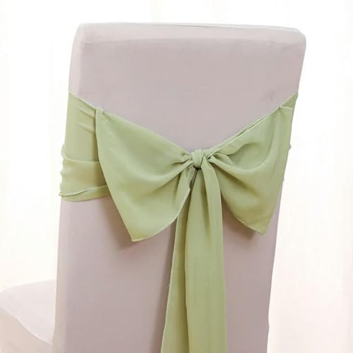 ZGHQHCDRH Stuhl-Schleifen, 12 Stück 17 x 275 cm rosa Chiffon Stuhlschärpen Stuhlschärpe Hochzeit Stuhlhussen Band Party Gang Stuhl Dekor(Light Green) von ZGHQHCDRH