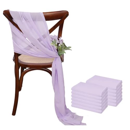 ZGHQHCDRH Stuhl-Schleifen, 12 Stück 17 x 275 cm rosa Chiffon Stuhlschärpen Stuhlschärpe Hochzeit Stuhlhussen Band Party Gang Stuhl Dekor(Purple) von ZGHQHCDRH