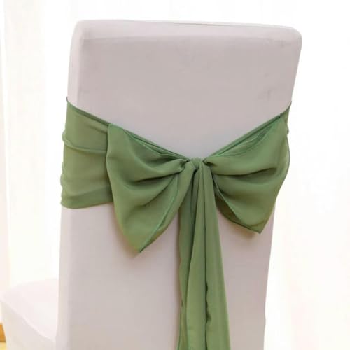 ZGHQHCDRH Stuhl-Schleifen, 12 Stück 17 x 275 cm rosa Chiffon Stuhlschärpen Stuhlschärpe Hochzeit Stuhlhussen Band Party Gang Stuhl Dekor(Sage Green) von ZGHQHCDRH