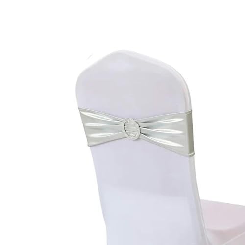 ZGHQHCDRH Stuhl-Schleifen, 20 Teile/los Metallic Gold Silber Stuhl Bands Hochzeit Stuhl Dekoration Spandex Stuhl Schärpen Bogen for Party-Event Hotel Bankett Hause(Silver) von ZGHQHCDRH