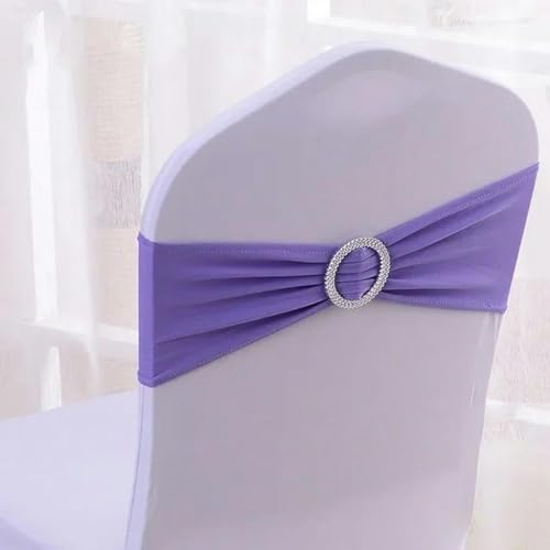ZGHQHCDRH Stuhl-Schleifen, 50 Teile/los Stretch Spandex Stuhl Abdeckung Schärpen mit Slider Schnalle for Hochzeit Dekorationen Stuhl Schärpen Bogen(Lavender Purple) von ZGHQHCDRH