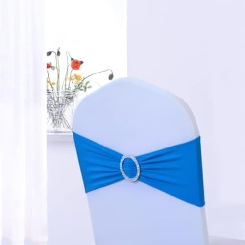 ZGHQHCDRH Stuhl-Schleifen, Stuhlschärpen, 100 Stück Spandex-Stuhlschärpe, Hochzeitsstuhlband, for Stuhlhussen, Dekoration, Party, Abendessen, Bankett, Stuhlschärpe, 100 Stück(Blu) von ZGHQHCDRH
