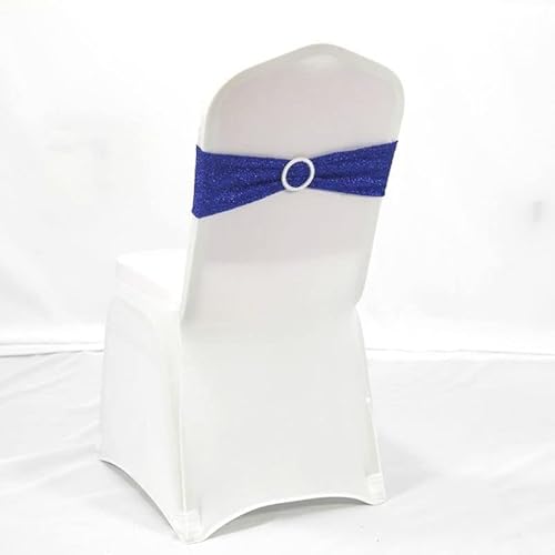 ZGHQHCDRH Stuhl-Schleifen, Stuhlschärpen, 50 Stück Pailletten-Stuhlband, Spandex-Stuhlschärpe, Schleife for Binden auf Stuhlhussen for die Dekoration von Hochzeitsveranstaltungen und Banketten(Blue) von ZGHQHCDRH
