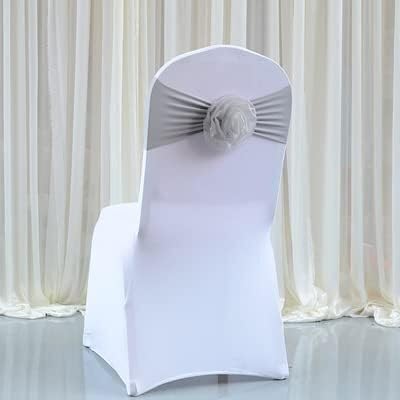 ZGHQHCDRH Stuhl-Schleifen, Stuhlschärpen, Blumenball-Stuhlschärpe aus Spandex for Stuhlhussen, Hochzeitsveranstaltungen, Partys, Hoteldekoration, 50 Stück(Gray) von ZGHQHCDRH