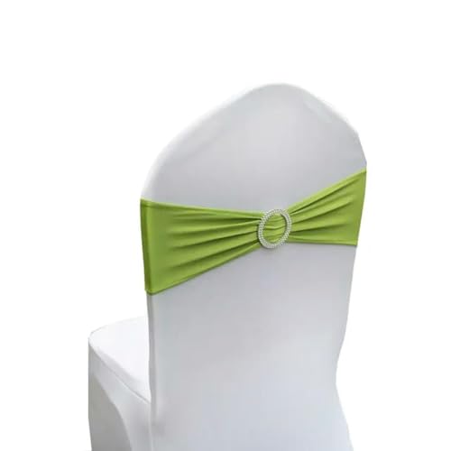 ZGHQHCDRH Stuhlschleifen， 1 Stück Stretch-Spandex-Stuhlschärpen, Schleifenbänder, Knoten mit Schnalle for Hotel, Hochzeit, Party, Bankett, Geschäftstreffen(Green) von ZGHQHCDRH