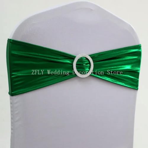 ZGHQHCDRH Stuhlschleifen， 10 Stück/50 Stück Metallic Gold Silber Stretch Spandex Stuhl Schärpe Gummiband Hochzeit Fliege for Hotel Bankett Dekoration(Emerald Green,10 pcs) von ZGHQHCDRH