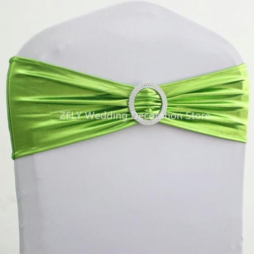 ZGHQHCDRH Stuhlschleifen， 10 Stück/50 Stück Metallic Gold Silber Stretch Spandex Stuhl Schärpe Gummiband Hochzeit Fliege for Hotel Bankett Dekoration(Green,10 pcs) von ZGHQHCDRH