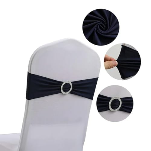 ZGHQHCDRH Stuhlschleifen， 10 Teile/Satz Band Bowknot Hotel Multifunktions Einfarbig Esszimmer Stuhl Schärpen Hochzeit Bankett Party Hote Home Decor-10 pc(Dark Blue) von ZGHQHCDRH