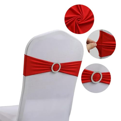 ZGHQHCDRH Stuhlschleifen， 10 Teile/Satz Band Bowknot Hotel Multifunktions Einfarbig Esszimmer Stuhl Schärpen Hochzeit Bankett Party Hote Home Decor-10 pc(Red) von ZGHQHCDRH
