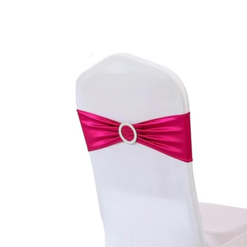 ZGHQHCDRH Stuhlschleifen， 20 Teile/los Metallic Gold Silber Stuhl Bands Hochzeit Dekoration Spandex Schärpen Bogen for Party-Event Hotel Bankett Hause(Rose Red) von ZGHQHCDRH