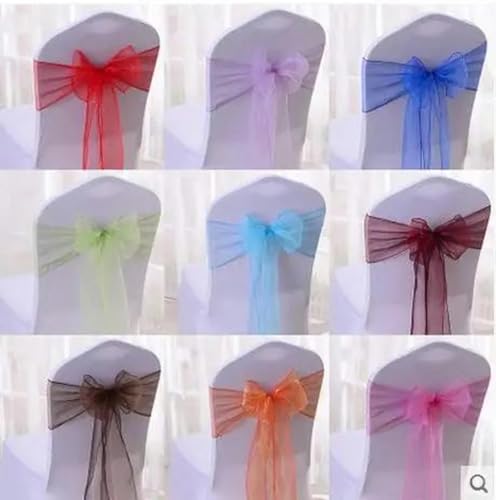 ZGHQHCDRH Stuhlschleifen， 25 Teile/los Neue Hochzeit Organza Stuhl Schärpe Bogen Abdeckung Bankett Party Dekoration Schärpen(Pink Color) von ZGHQHCDRH