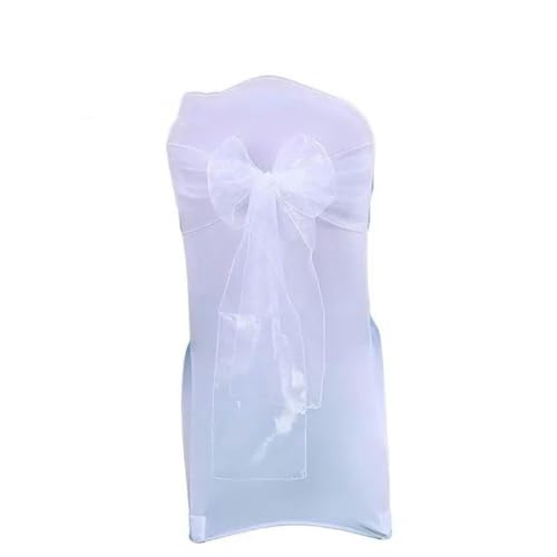 ZGHQHCDRH Stuhlschleifen， 25 Teile/los Neue Hochzeit Organza Stuhl Schärpe Bogen Abdeckung Bankett Party Dekoration Schärpen(White) von ZGHQHCDRH