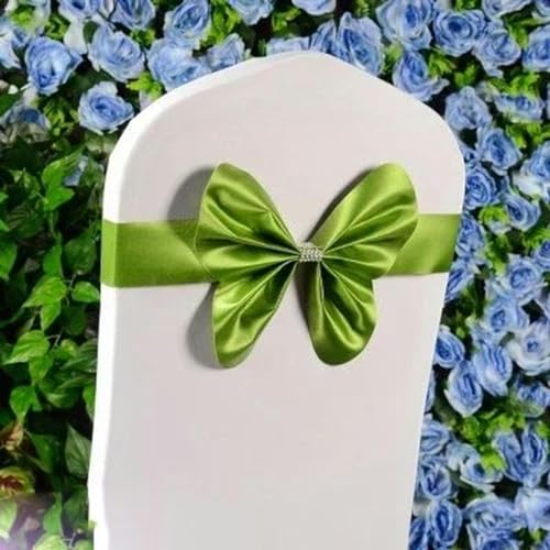 ZGHQHCDRH Stuhlschleifen， 5 Stück, Spandex-Stuhlschärpe, Hochzeitsdekoration, Mini-Stil, Fliege, Stretchband(Green) von ZGHQHCDRH