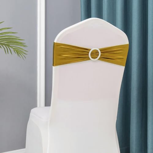 ZGHQHCDRH Stuhlschleifen， 50 Teile/los Hochzeit Stuhl Dekoration Metallic Gold Schärpen Knoten Party Bankett Bögen Event Dekorationen(Gold) von ZGHQHCDRH
