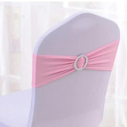 ZGHQHCDRH Stuhlschleifen， 50 Teile/los Stretch Spandex Stuhl Abdeckung Schärpen mit Slider Schnalle for Hochzeit Dekorationen Bogen(Light Pink) von ZGHQHCDRH