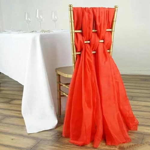 ZGHQHCDRH Stuhlschleifen, Chiffon-Stuhlschärpe for Hochzeitsveranstaltungen, Brautparty-Dekoration, Stuhlschärpe, Tüll-Stuhl-Tutu-Rock(Red) von ZGHQHCDRH