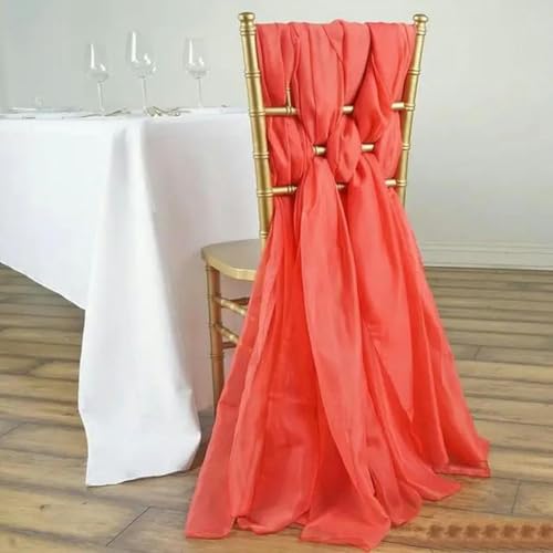 ZGHQHCDRH Stuhlschleifen, Chiffon-Stuhlschärpe for Hochzeitsveranstaltungen, Brautparty-Dekoration, Stuhlschärpe, Tüll-Stuhl-Tutu-Rock(Watermelon Red) von ZGHQHCDRH