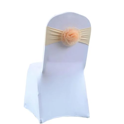 ZGHQHCDRH Stuhlschleifen， Elastische Grenadi-Band-Schleife, Blumen-Stuhl-Knoten-Abdeckung auf der Rückseite, Schärpen for Hotel, Bankett, Hochzeit, Party, Event-Dekoration(Champagne Gold) von ZGHQHCDRH