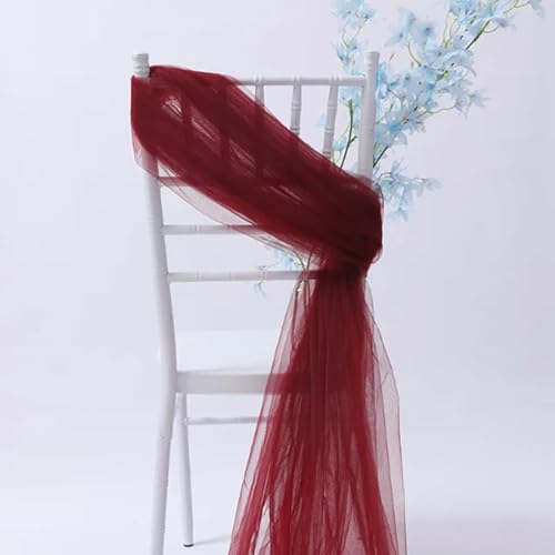 ZGHQHCDRH Stuhlschleifen， Organza-Stuhlschärpen, Blockschärpen, Stuhlschleifen, Hochzeitsfeier, Bankettveranstaltung, Stuhldekoration(Red Wine,10pcs) von ZGHQHCDRH
