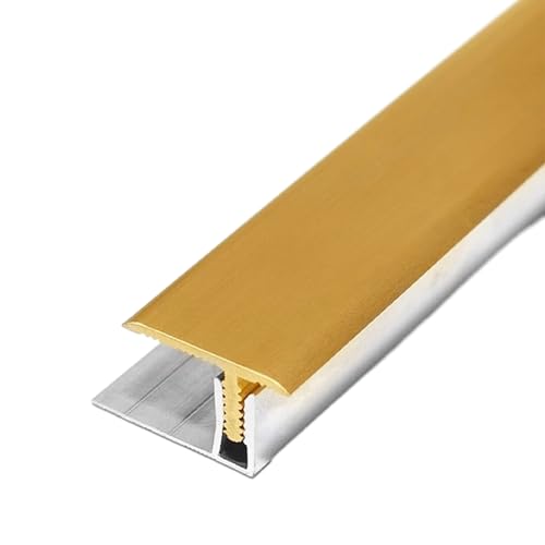 ZGHQHCDRH T-Form-Übergangsleiste aus Messing – 1 m, langlebiger Bodenverbinder for Glatte Übergänge zwischen Teppich und Fliesen – 25 mm x 12 mm(Style1) von ZGHQHCDRH