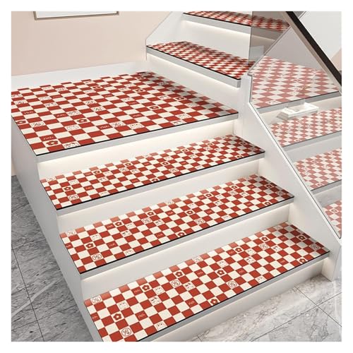 ZGHQHCDRH Treppenmatten, 10 Stück Treppenstufen, Teppich-Stufenmatten, leiser Schutz, Treppenteppich, Treppenmatte, Teppich, Zuhause, rutschfeste Gummi-Leder-Bodenmatte(22 * 55cm) von ZGHQHCDRH
