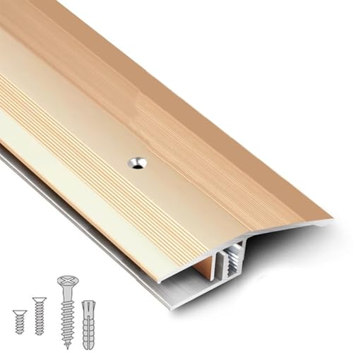 ZGHQHCDRH Übergangsleiste for Türschwellen aus Aluminium – 72-36 Zoll Bodennaht-Abdeckleisten for unebene Böden(Gold,130cm 54mm) von ZGHQHCDRH