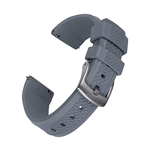ZGHQHCDRH Uhrenarmband, Gummi Uhr Band Quick Release Strap Slide Keeper Gummi Riemen Wasserdicht Tauchen(Gray,20mm) von ZGHQHCDRH