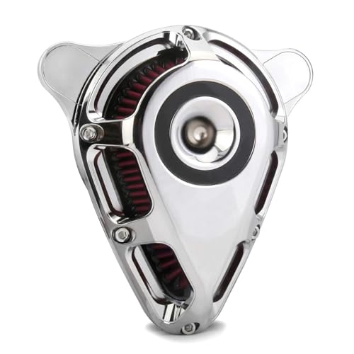 ZGHQHCDRH Universalanschluss Drehbarer Luftfilterfilter-Einlass passend für Harley Sportster XL883N Iron 883 XL883R XL883L XL1200T 1991-2022 Doppelschicht Stahlfilter‌(5-Chromed-red) von ZGHQHCDRH