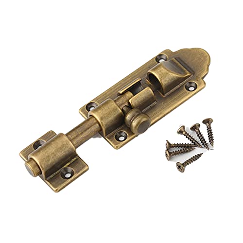 ZGHQHCDRH Verdickter Kupfer-Fassriegel – 3-Zoll-Schieberiegelschloss for Türen, Badezimmer | Antikes Gerät mit Befestigungsschrauben(4.5cm antique copper) von ZGHQHCDRH